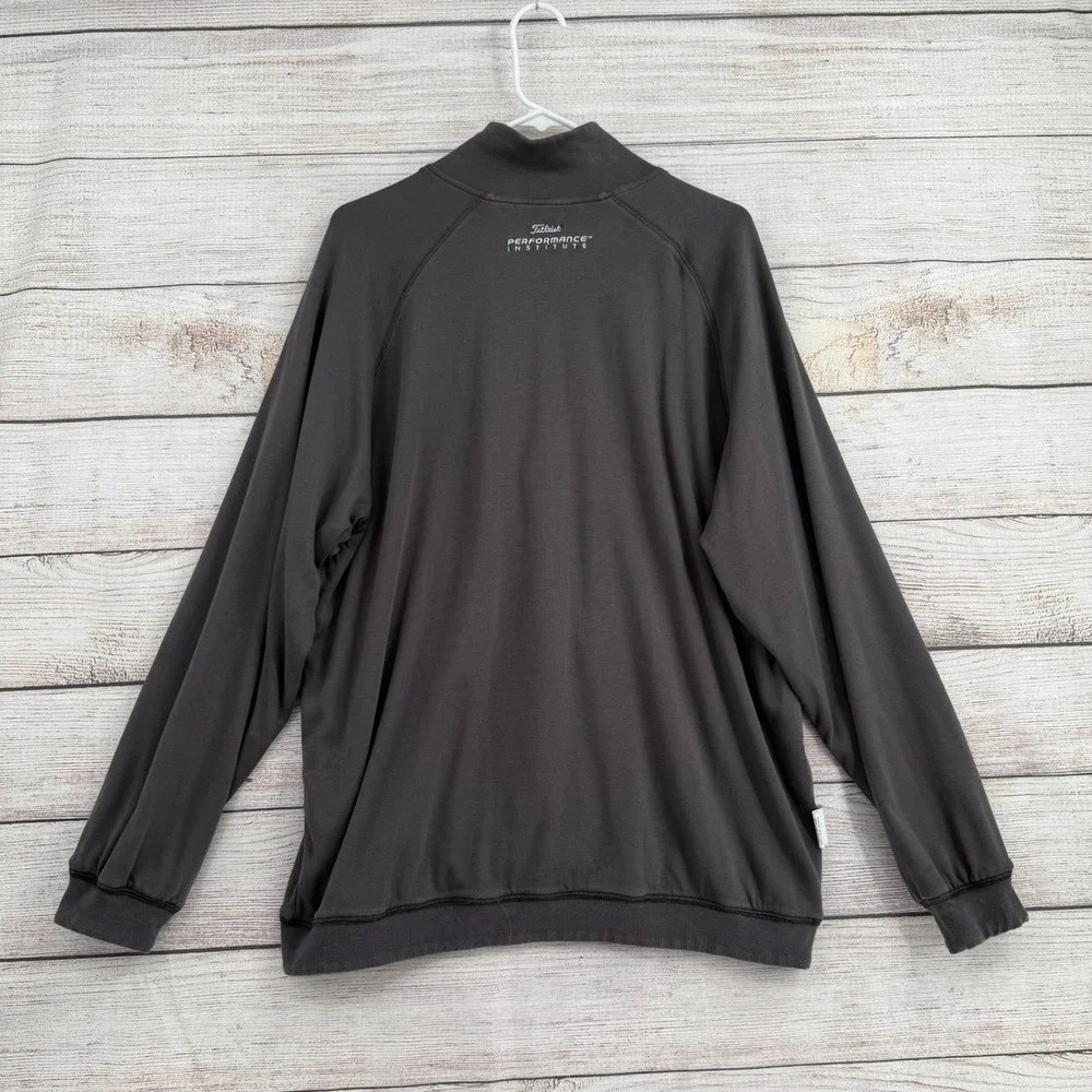 Titleist Pullover Mens XL Gray Performance Institute 1/4 Zip Cotton